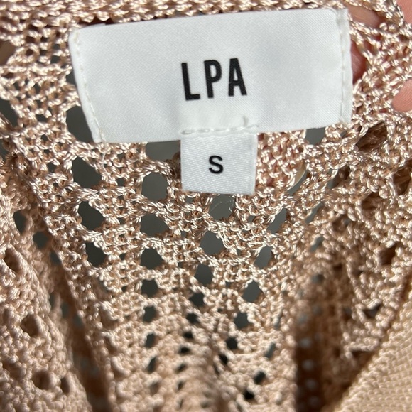 Revolve Sweater Womens Small LPA Leo Knit Crochet Off Shoulder Girly Pulloverr - Picture 6 of 7